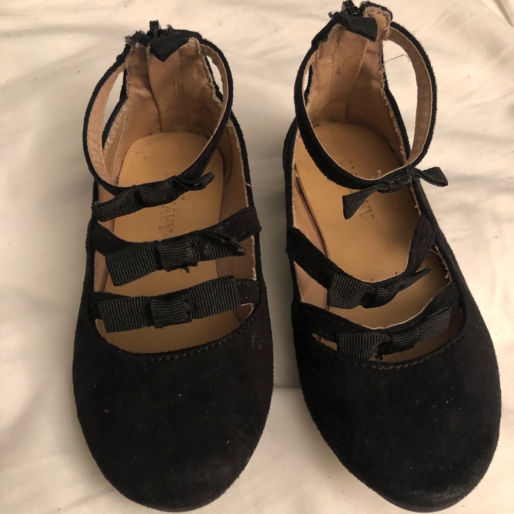 Faux-Suede Triple-Strap Ballet Flats Toddler